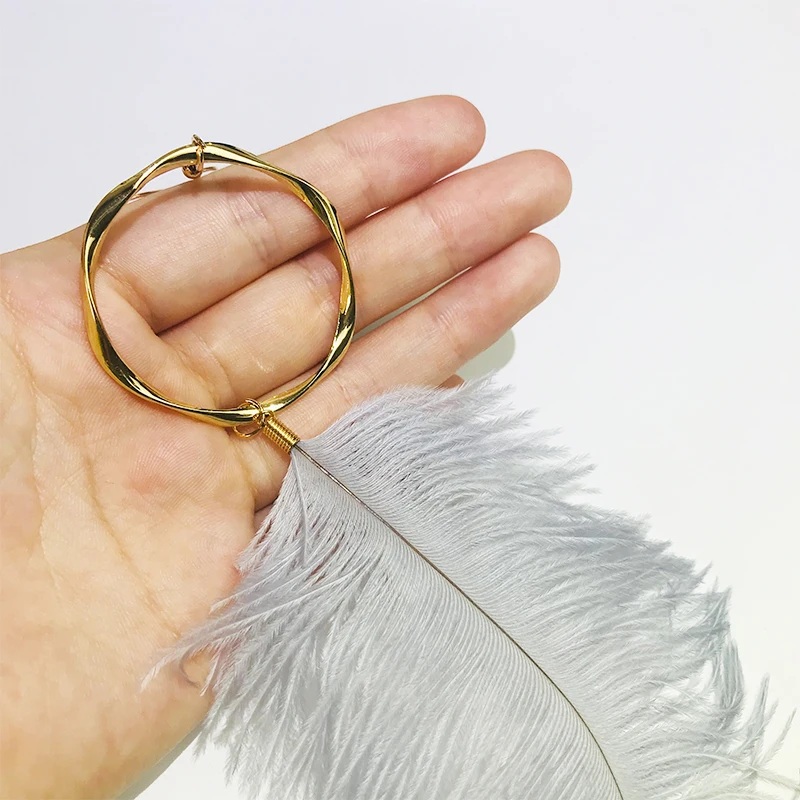 Cpop модные длинные серьги с натуральными перьями розовые Черные Серые перья