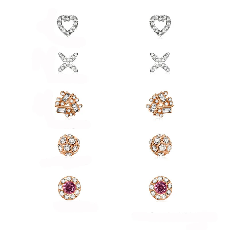 Нью Джерси Модные 5 пар/компл. женский цветок нерегулярный Кристалл Цвет серьги