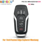 KEYECU Автомобильный Дистанционный ключ для Ford Fusion Explorer Edge Mustang 2013-2018 FSK902 M3N-A2C31243300 ID49 Hitag Promixity Smart Key