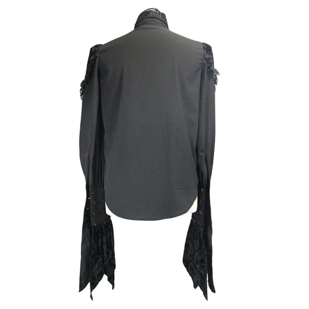 Мужская двухслойная блузка Devil черная Готическая в стиле стимпанк с принтом