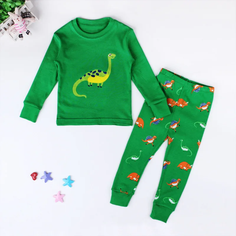 Autumn Baby Boys Clothing Set Kids Dinosaur Print Clothes Sets Girls Long Sleeve Top + Pant 2-Piece Sports Suit Children Costume | Детская