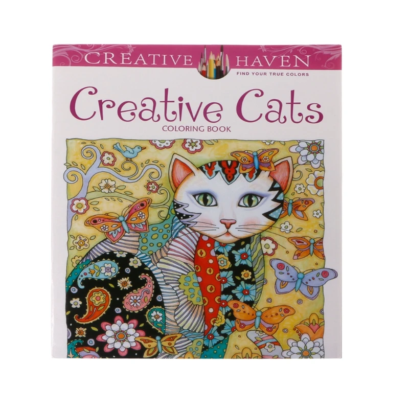 

24 Pages Creative Cat Coloring Book Kill Time Painting Drawing Book For Children T8DB