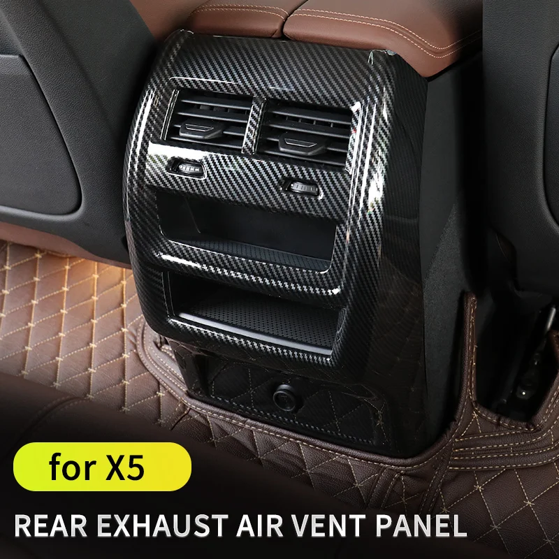 

Carbon Fiber Car Rear Air Conditioning Outlet Panel Frame Decorative Cover Sticker for BMW 18-21 X5 G05 Car Styling Accessories