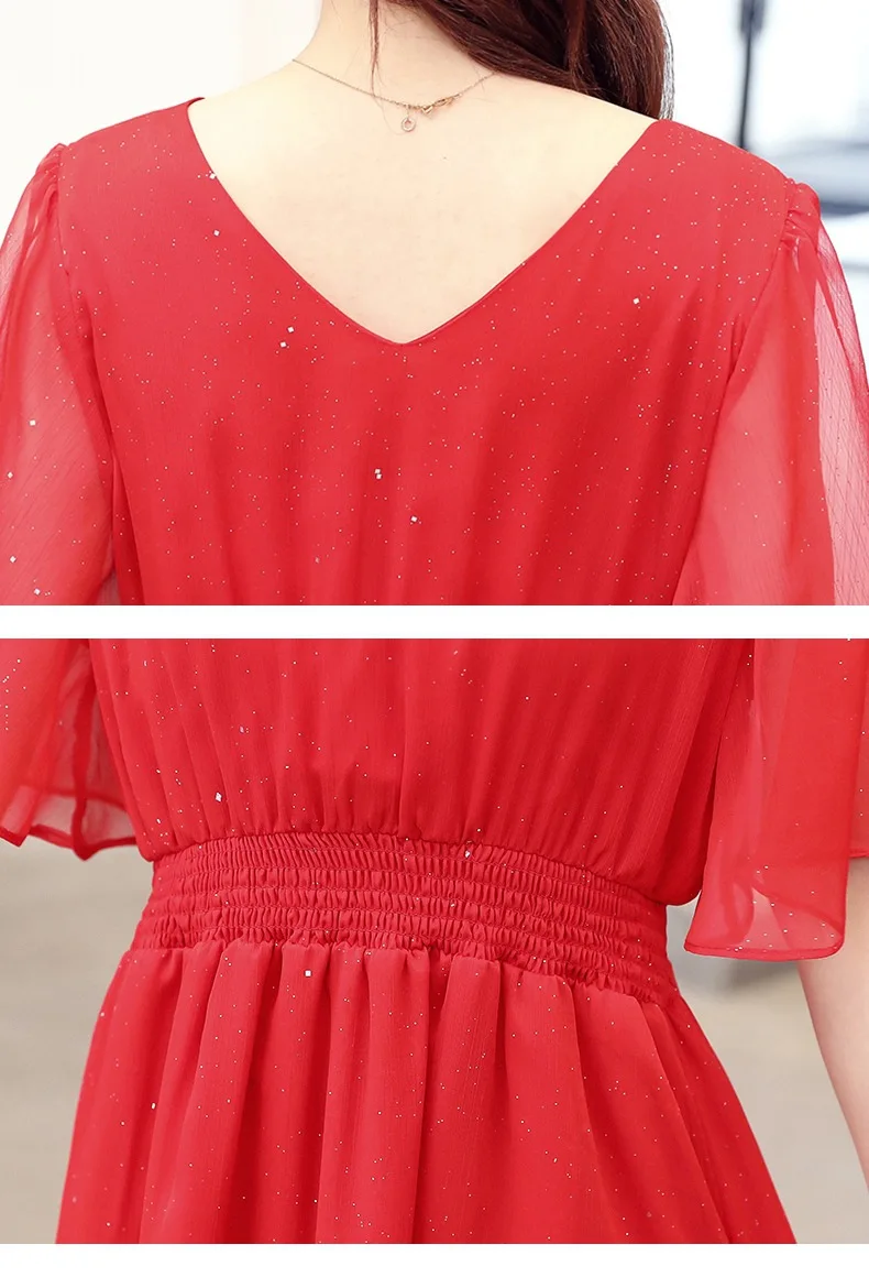 WLG подходящая одежда для мамы и дочки я летние красные синие сетчатые Платья с