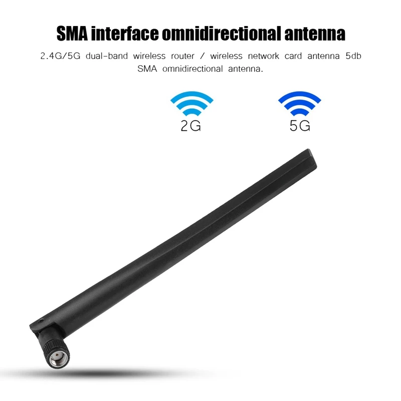 10 шт. Новая Металлическая WiFi антенна RP SMA интерфейс с 5DBi 2 4G/5G Двухдиапазонная
