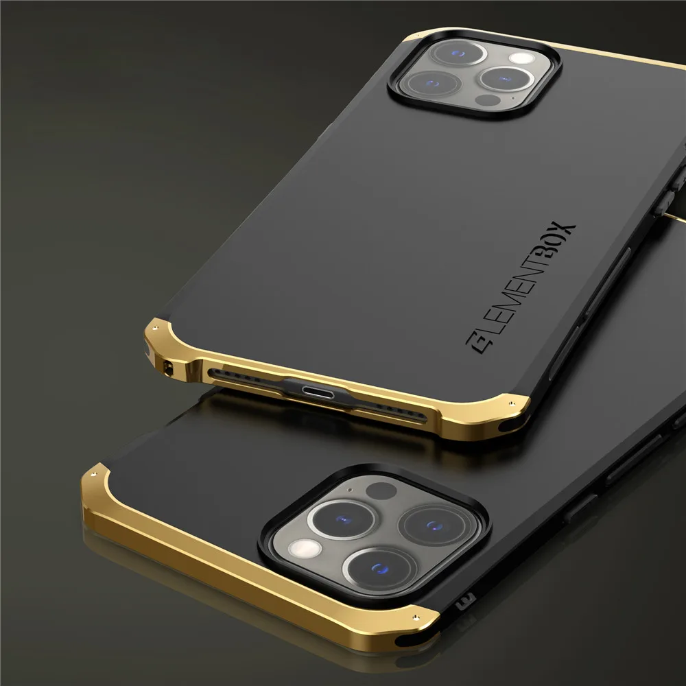 Противоударный металлический бронированный чехол для iPhone 11 12 Pro Max алюминиевый из
