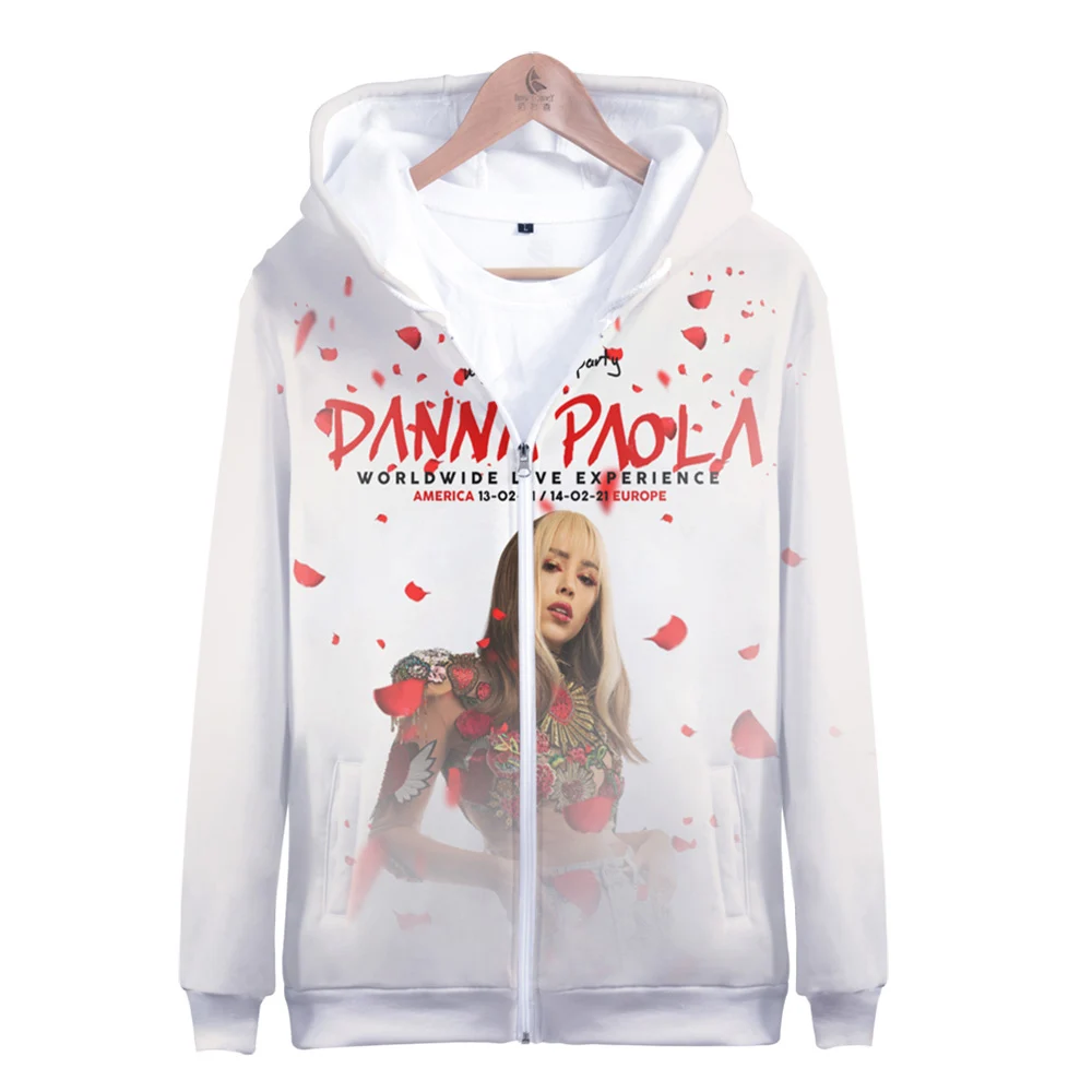 

Danna Paola 3D Print Zipper Hoodie Holiday Passionate Style Men/Women Gothic Streetwear HIP HOP Style Zip Hooded Kids coat
