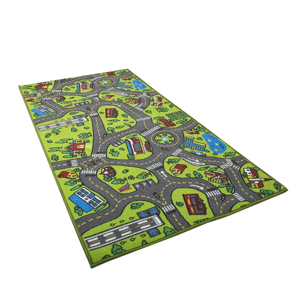 

150*80CM Large Valve Traffic Play Mat Soft Cotton Safety Kids Car Playmat Buidings Educational Toy Mats Gift For Toddlers Baby