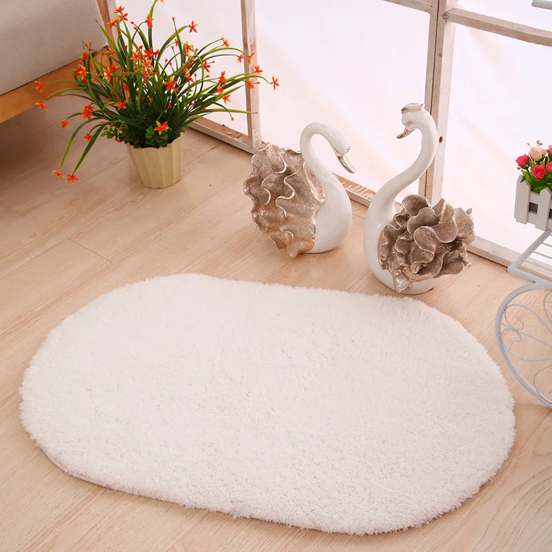 Овальный толстый Нескользящий Впитывающий Коврик для ванны ковер из кожи