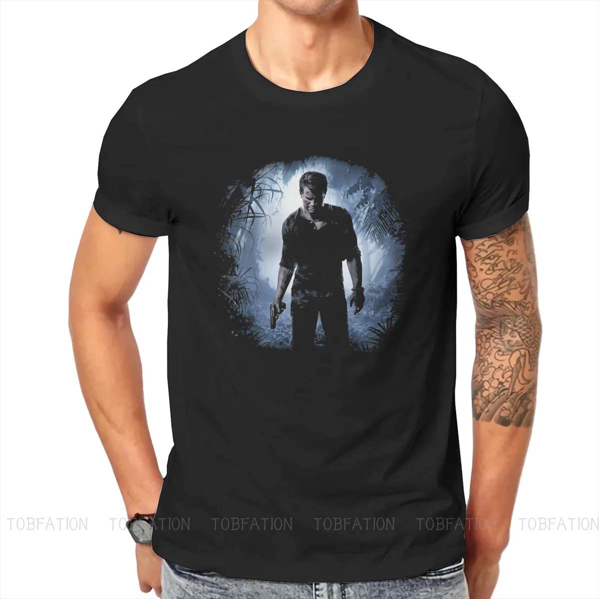 

Nathan Drake Round Collar TShirt Uncharted Ruben Fleischer Nathan Drake Pure Cotton Original T Shirt Men Clothes Fashion