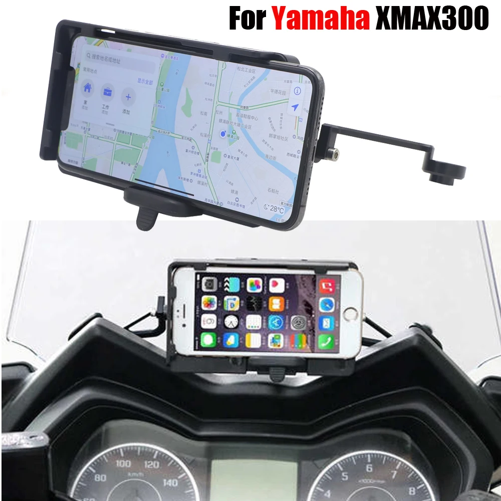 Черный мобильный GPS навигационная станция Рамка Кронштейн для yamaha XMAX300 XMAX 300 X-MAX |