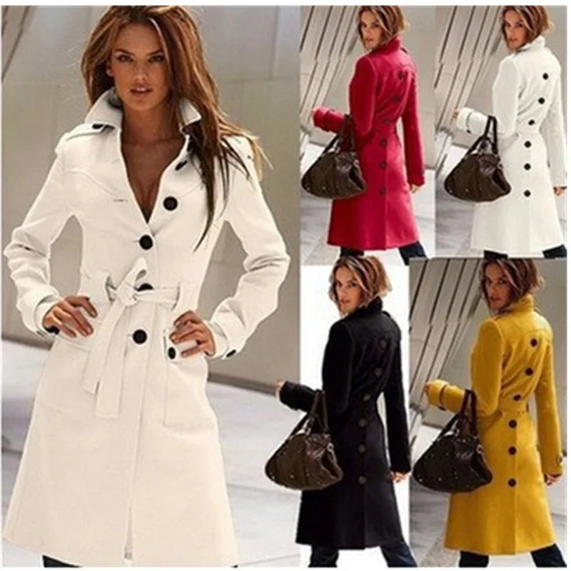 Новое поступление 2019 модные однотонные тонкие однобортные женские пальто