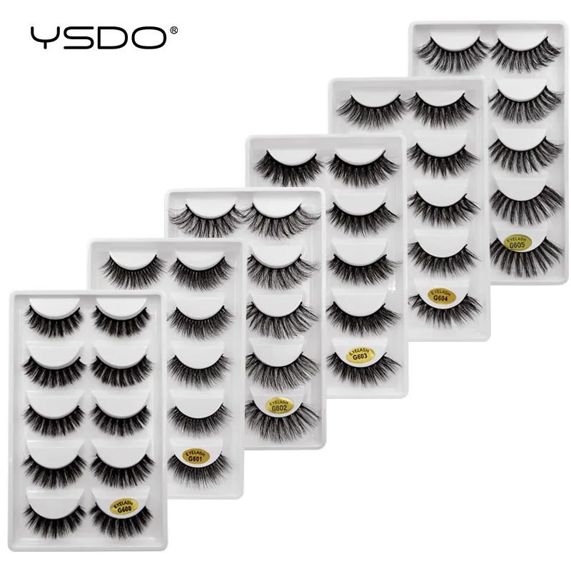 YSDO, 1/5 пар, накладные норковые ресницы, 3D, норковые волосы, ресницы, натуральные волосы, ресницы, длинные, драматические, пушистые, искусственные ресницы, Cilios G603