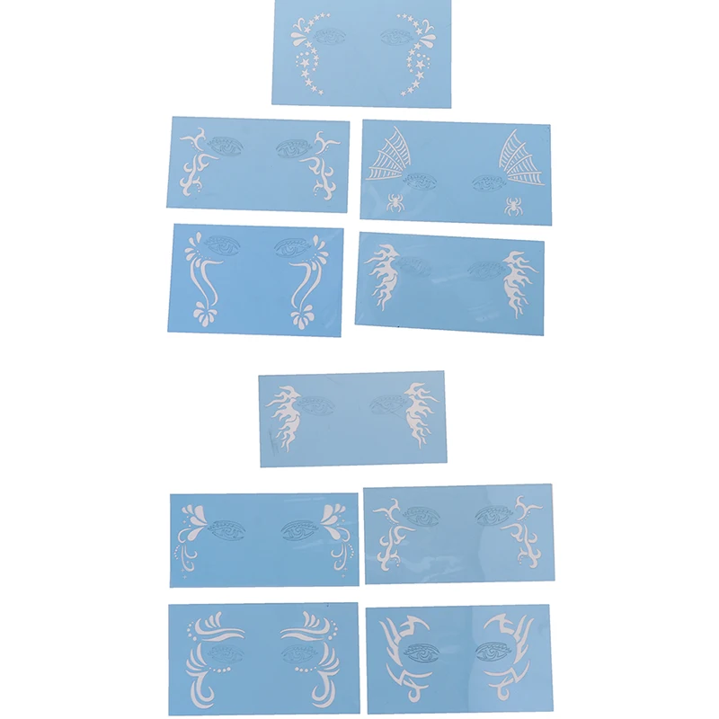 10 стилей многоразовая мягкая краска для лица фотография трафарет татуировки