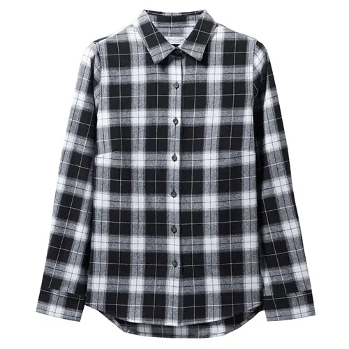 06Black Giordano женская фланелевая рубашка с длинными рукавами, из натурального хлопка - Цвет: 06Black