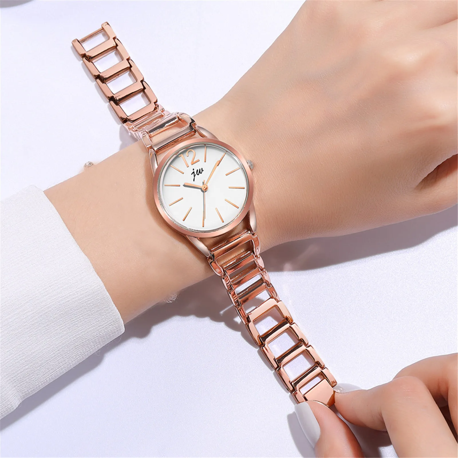 Relogio часы для женщин Роскошные Модные полые Изысканные с ремешком из нержавеющей