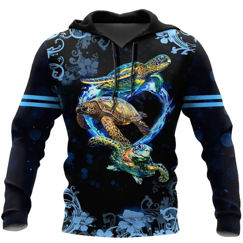 

New Fashion Hoodies Animal Sea turtle 3D All Over Printed Zipper Hooded Sweatshirt Unisex Pullover Casual Jacket