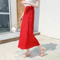 one piece chiffon polka dot holiday beach long big women korean sexy vintage red bandage summer floral skirt tulle skirts womens