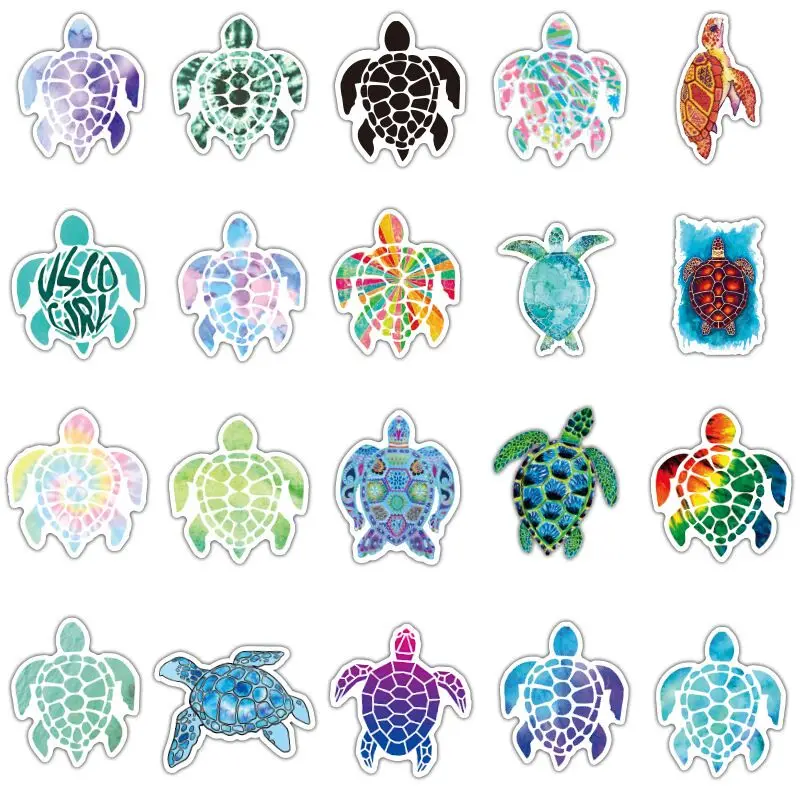 50 Pcs Lovely Colorful Sea Turtle Small Stickers For Diy Luggage Laptop Skateboard Car Motorcycle Bicycle | Игрушки и хобби