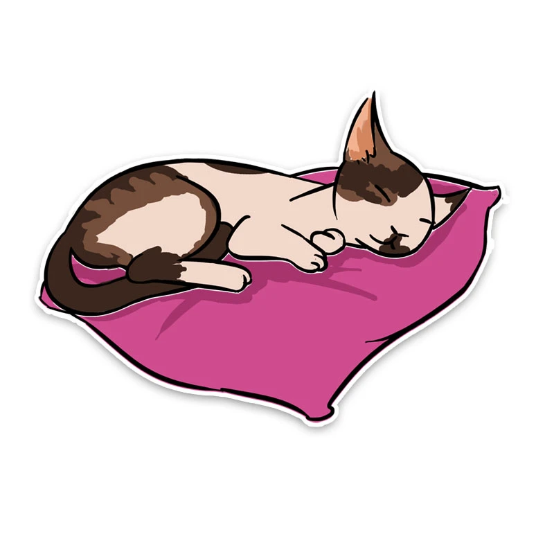 

New Cartoon Sleeping Cat Car Sticker Vinyl Auto Car Window Car Decals PVC 14cm*14cm