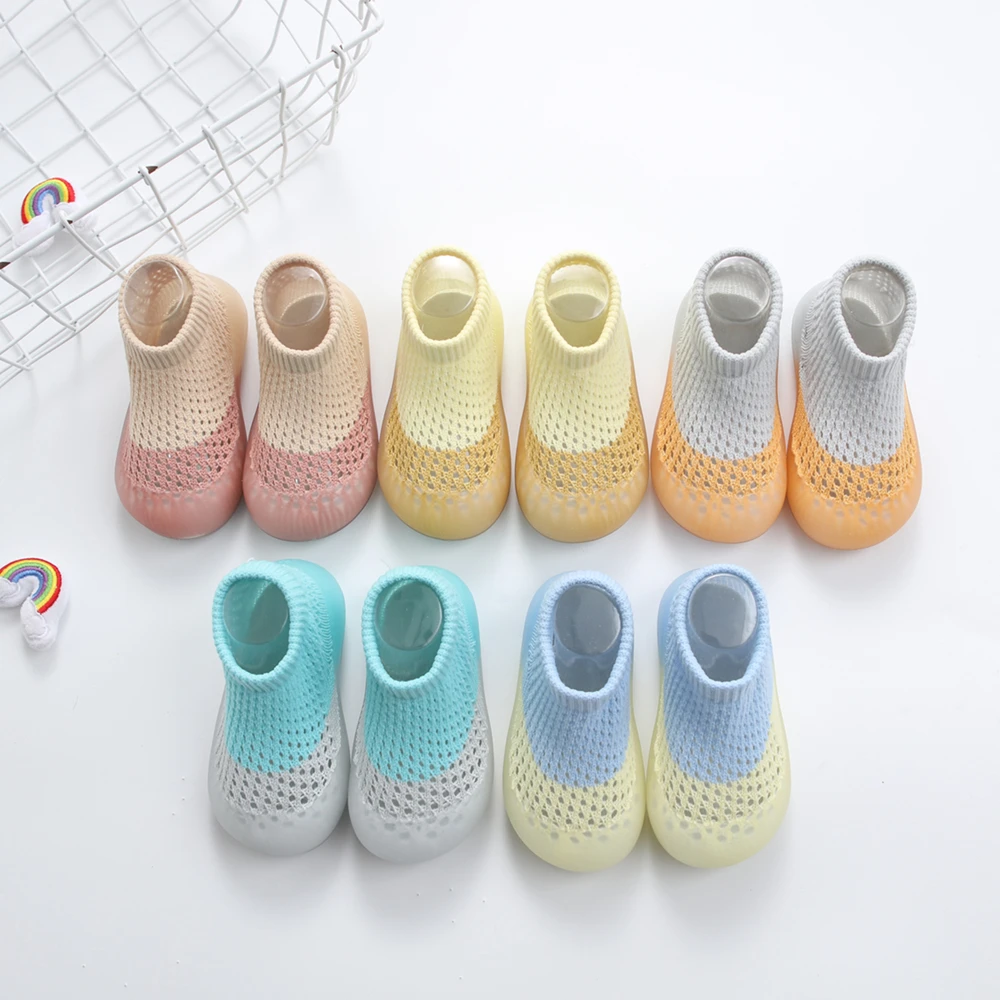 

baby sock shoes for summer cute cotton mesh socks 0-3 years floor anti-slip shoes