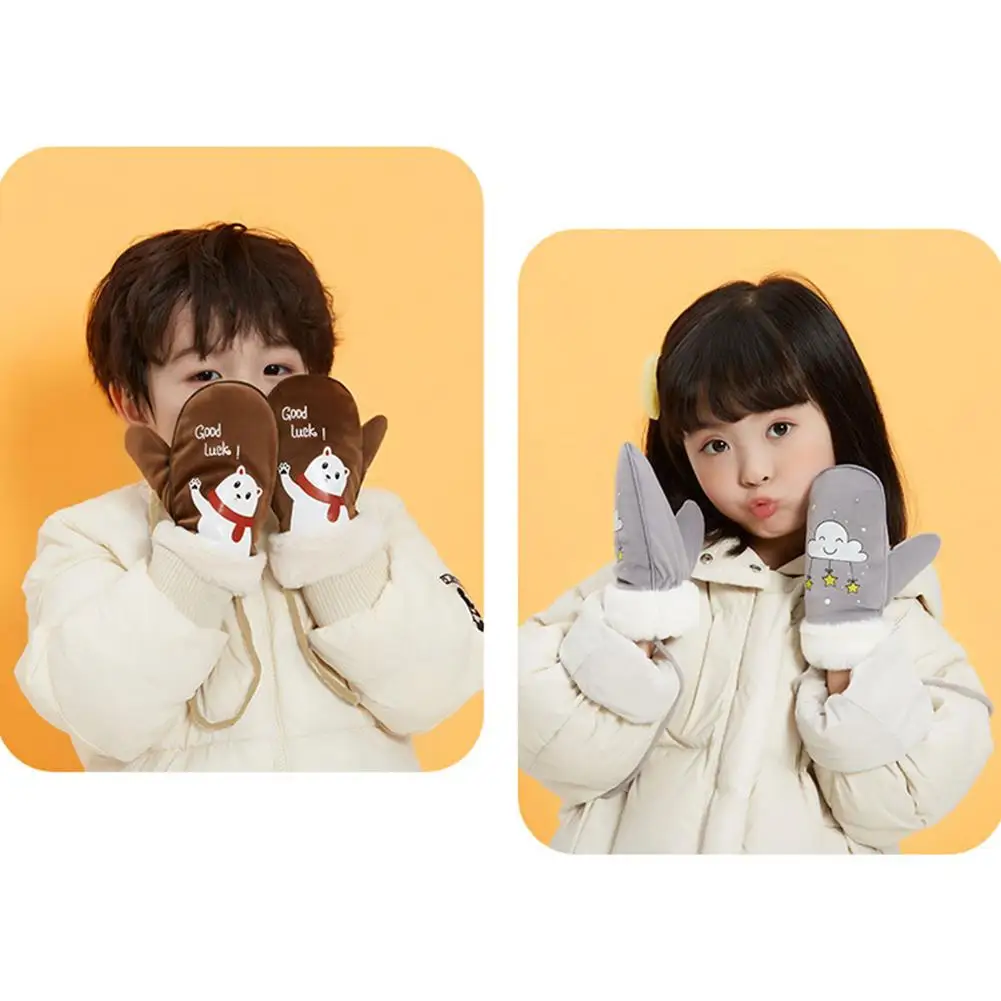 

Children Winter Warm Gloves Boys Girls Mittens Waterproof Windproof Non-slip Snow Mittens Extended Wrist Skiing Sports Gloves