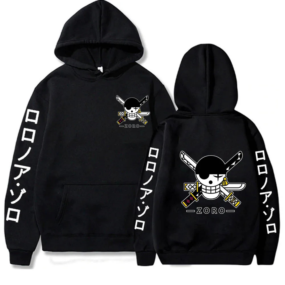 

Men Women Hoodie Unisex Japanese Anime Print One Piece Sweater Harajuku Hip Hop Style 2021