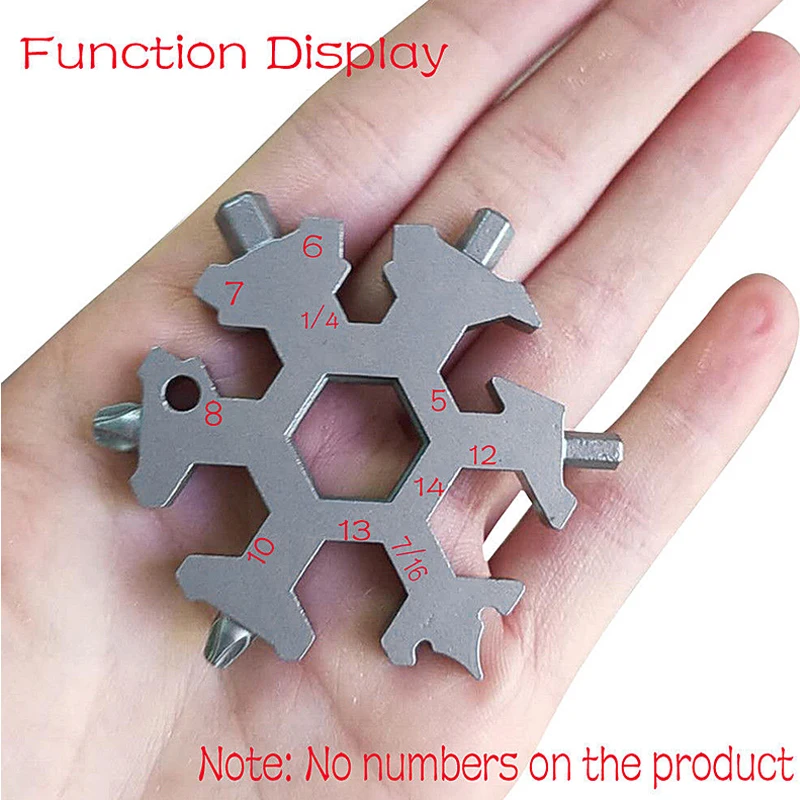 18 In 1 Multi Tool Stainless Steel Snowflake Shape EDC Flat Cross Screwdriver