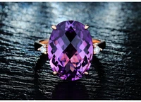 qtt rose gold ring for women elegant purple zircon stone resizable ring ladies vintage grace wedding jewelry crystal rings