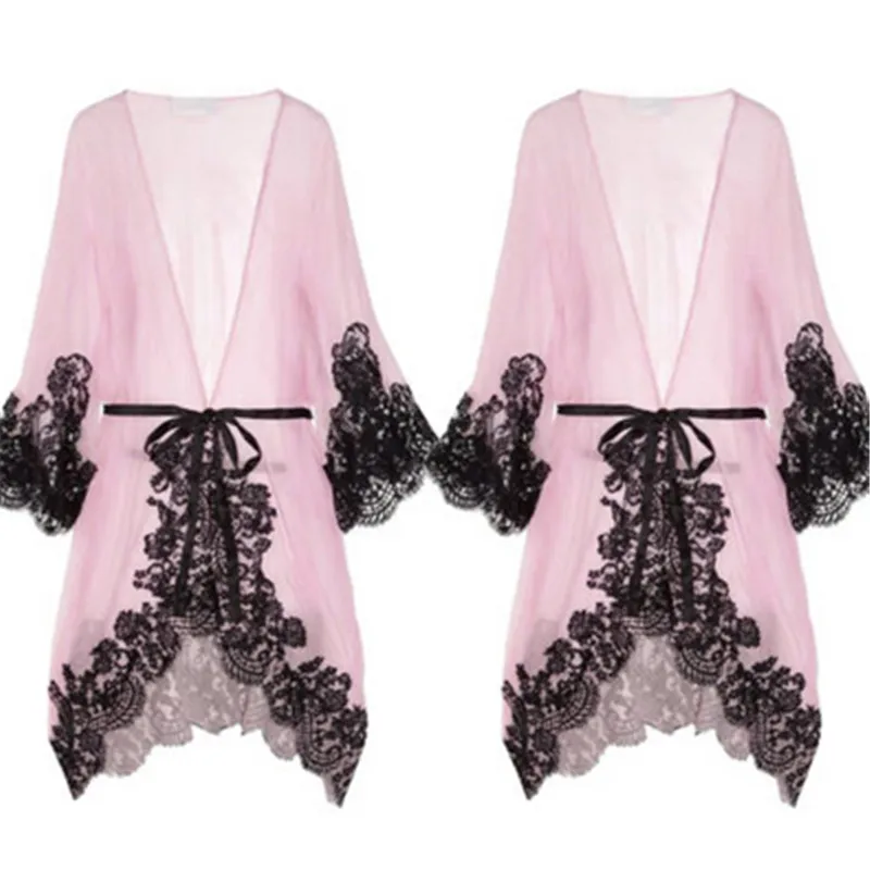 Женская пикантная ночная рубашка кимоно халат для сна пальто куртка|Пляжная