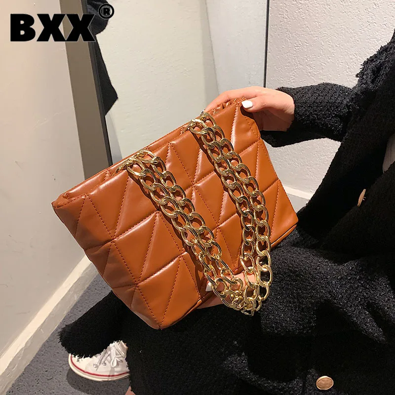 

[BXX] Woman New Lingge Embroidery Thread Chain PU Leather Personality All-match Crossbody Shoulder Bag Fashion Tide 2021 GF1104