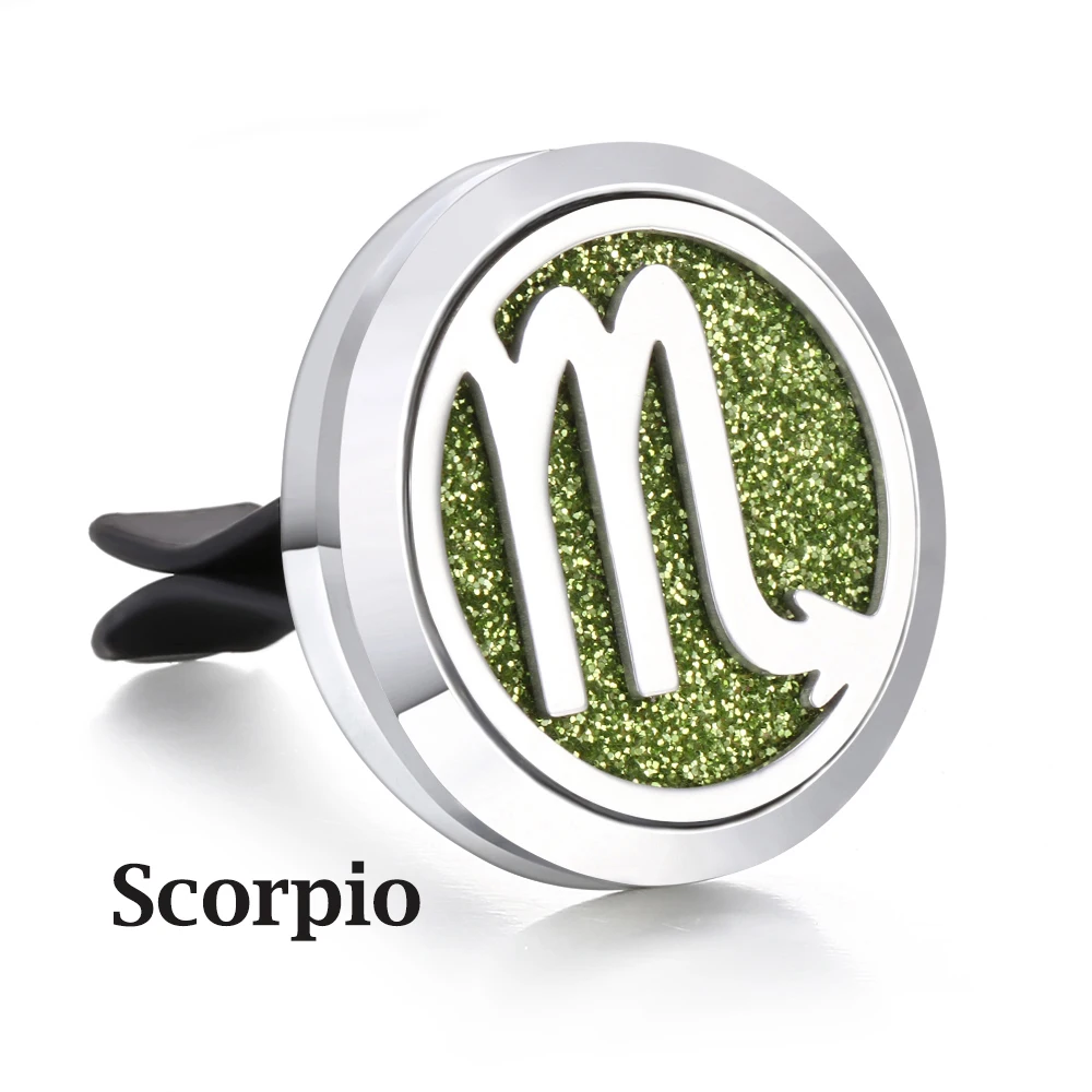 Scorpio Автомобильный освежитель воздуха автомобильный парфюмерный диффузор клип автомобильный освежитель воздуха Авто вентиляционное отверстие эфирное масло 12 созвездий аромат диффузор медальон - Название цвета: Scorpio