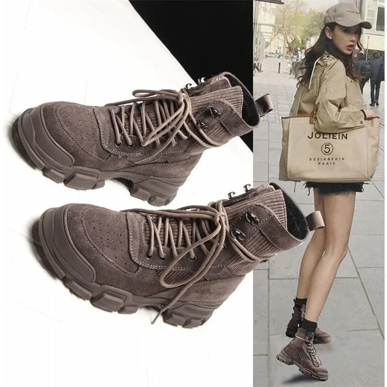 

Женские полусапожки на квадратном каблуке, Зимние Теплые ботильоны красного, черного, персикового цветов, 2019