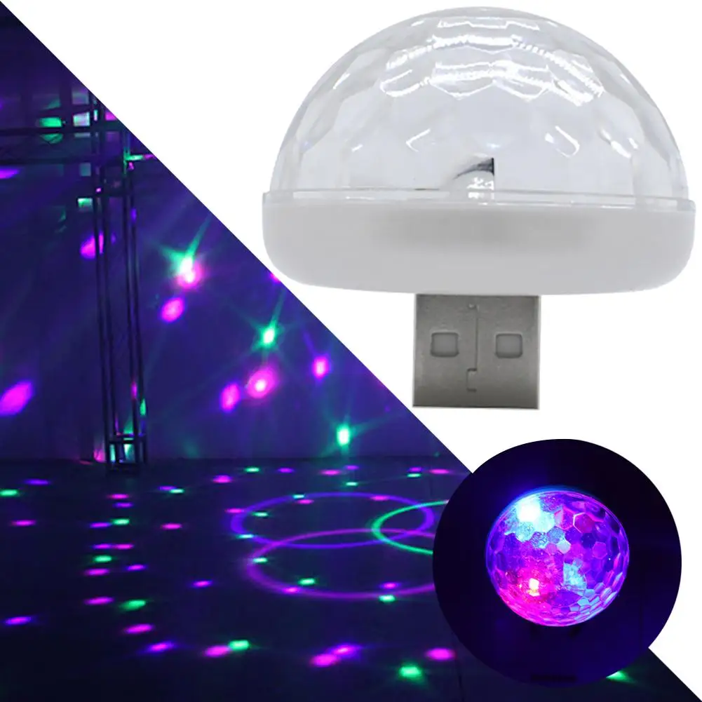 

Mini Cute USB LED Ball Light Music Sound Control Night Light Stage Lamp Home Party Lights Projection Lamp
