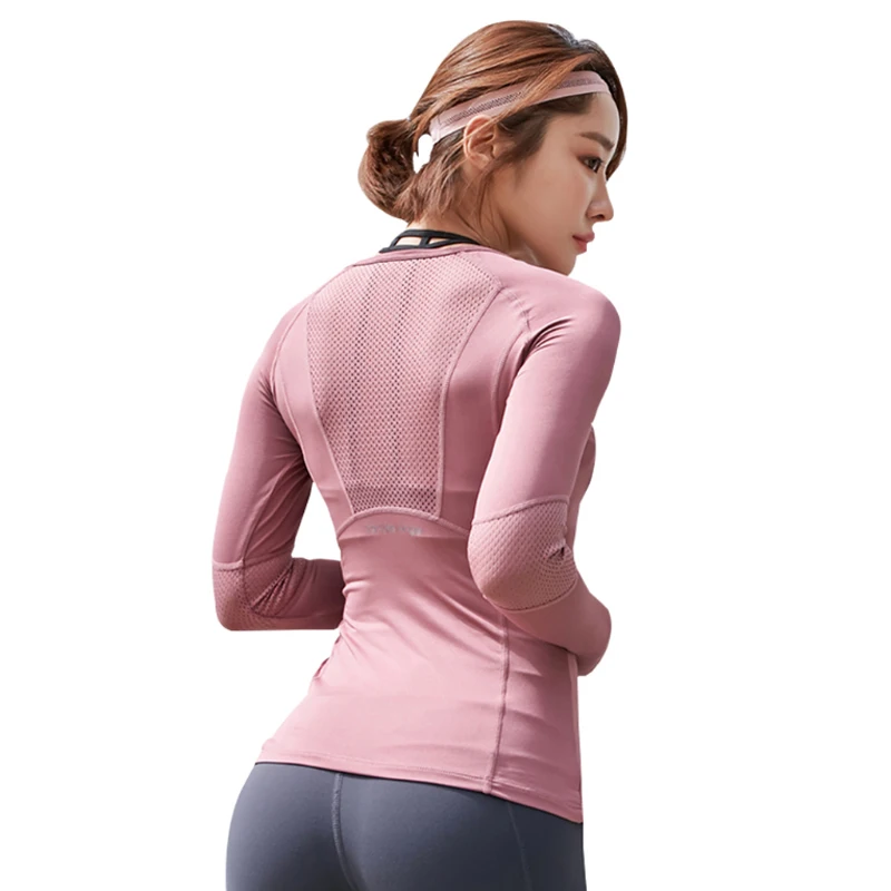 Спортивная любящая женская рубашка Йога футболка с длинным рукавом дышащая для