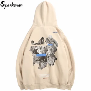 Коллекция 2019 года, Толстовка Harajuku для мужчин, детей, для вечеринок, хип-хоп, толстовка, уличная одежда, плотный флисовый пуловер, хлопок, Осень-зима, повседневная