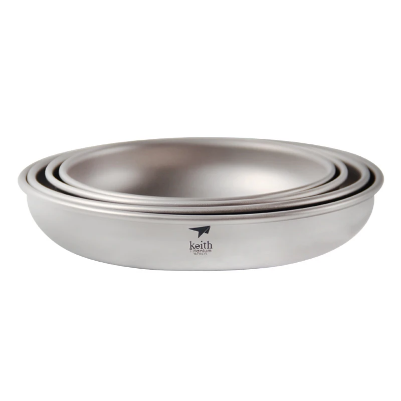 

4 Pcs 4-5.5 Inch Pure Titanium Plates Set Titanium Plates Solid Color Plates Steak Breakfast Cake Fruits Dish Ti5373