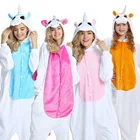 Пижама-комбинезон Женская фланелевая, мягкая пижама в виде животного, единорога, один предмет, домашняя одежда, костюм для вечеринки