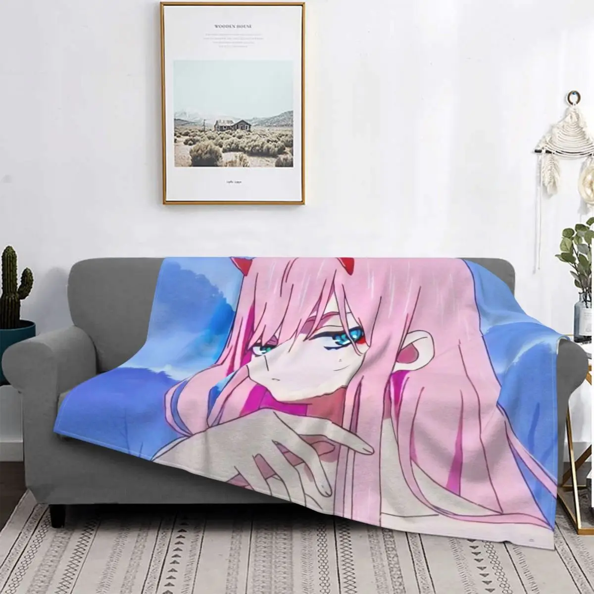 

Darling In The Franxx Blankets Velvet Summer Anime Multi-function Soft Throw Blanket for Home Car Quilt