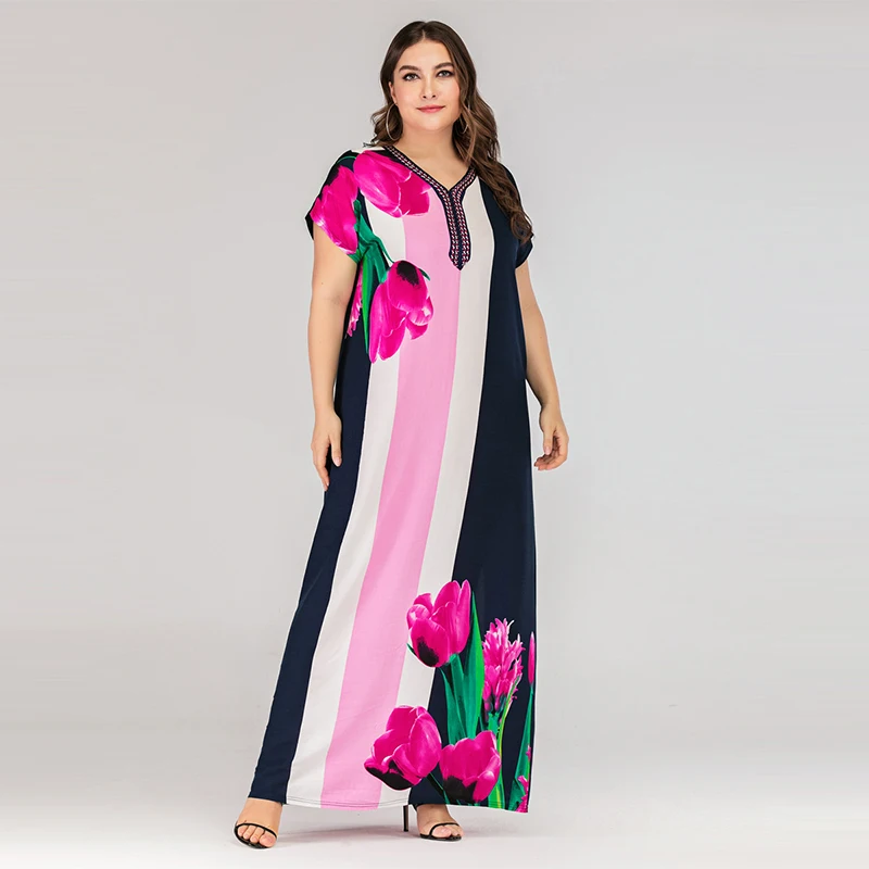 Новое мусульманское платье арабское ислам Дубаи модная одежда с вышитым принтом