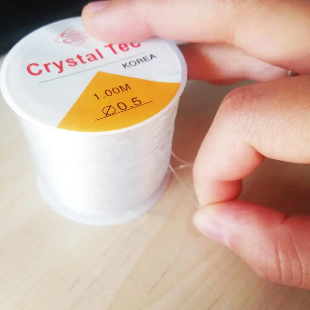 Блестящий эластичный шнур для бисероплетения прозрачная круглая проволока