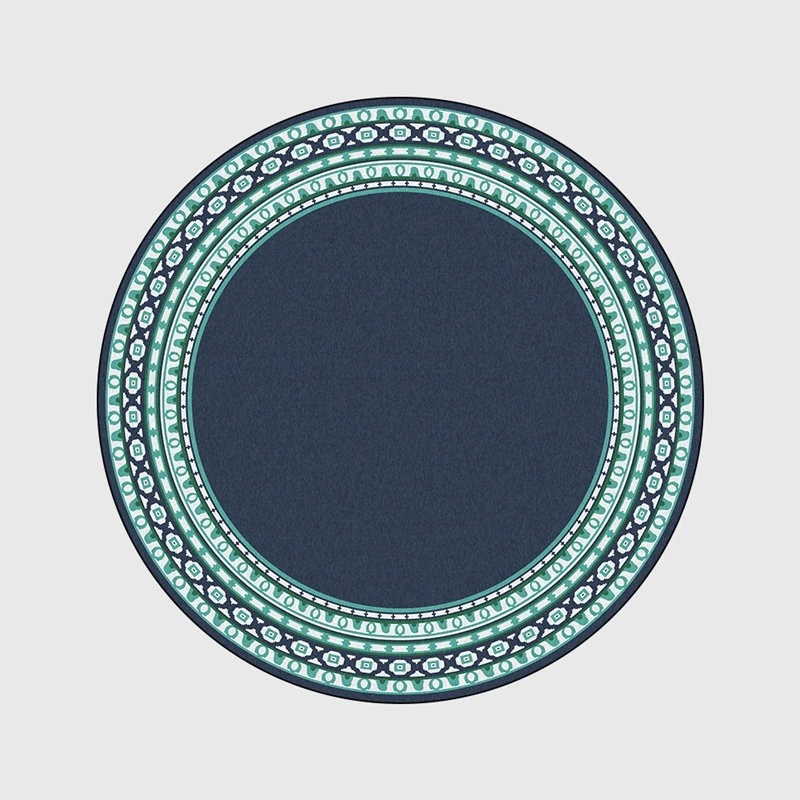 Мусульманский круглый ковер и мандалы темно-синий коврик для гостиной спальни