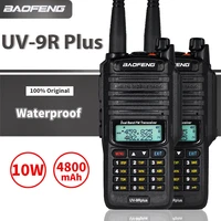2pcs 10w baofeng uv 9r plus walkie talkie high power two way ham radio portable dual band cb radios waterproof hunting talkie