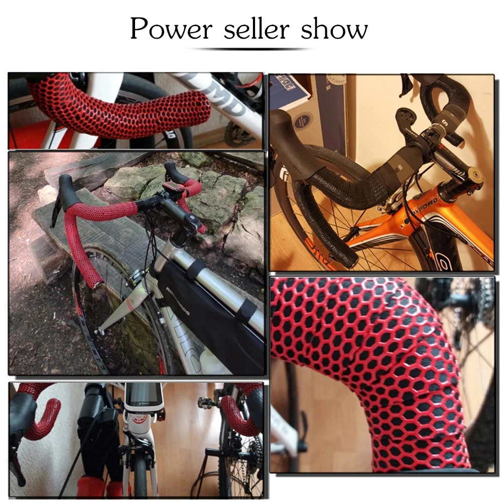 MOTSUV Bike Handlebar Tape Road Bicycle Anti-slip Silica Gel EVA Shock Absorption Handle Bar Tape Cycling Wrap End Plug