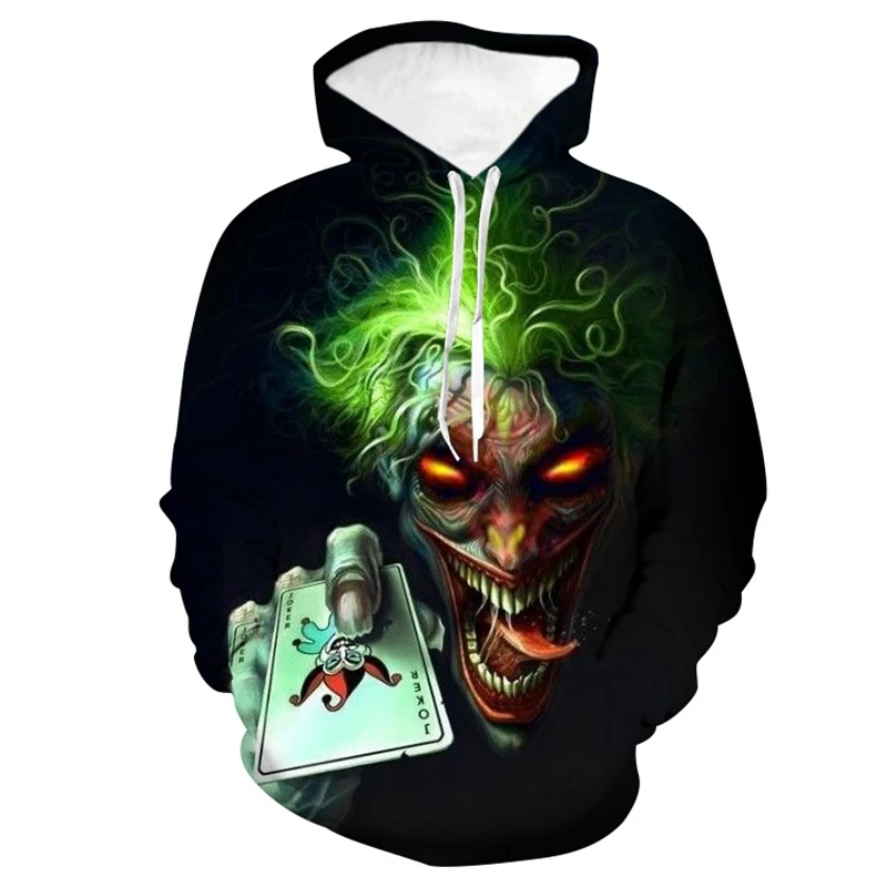 Poker Joker Hoody Он: глава два Джокера толстовки 3d Хэллоуин Джокер Для мужчин толстовка одежда с длинным рукавом с рисунками "влюбленные пары толстовки уличная Прямая поставка - Цвет: Poker Joker Hoody
