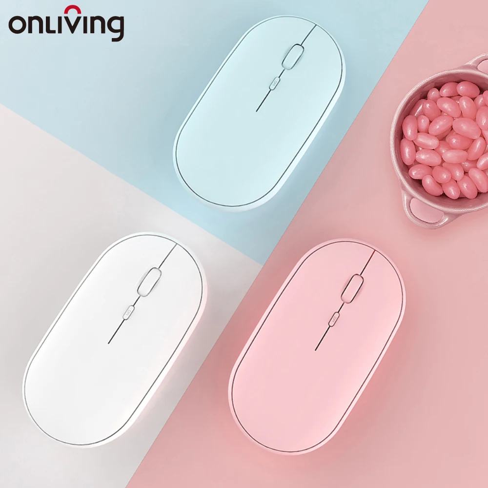 

ONLIVING Bluetooth Mouse Slim Rechargeable Dual Mode(Bluetooth 4.0 + USB) 2.4GHz Wireless Bluetooth Mouse 3 Adjustable DPI