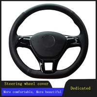 car steering wheel cover braid wearable genuine leather for volkswagen vw golf 7 mk7 new polo passat b8 tiguan sharan jetta
