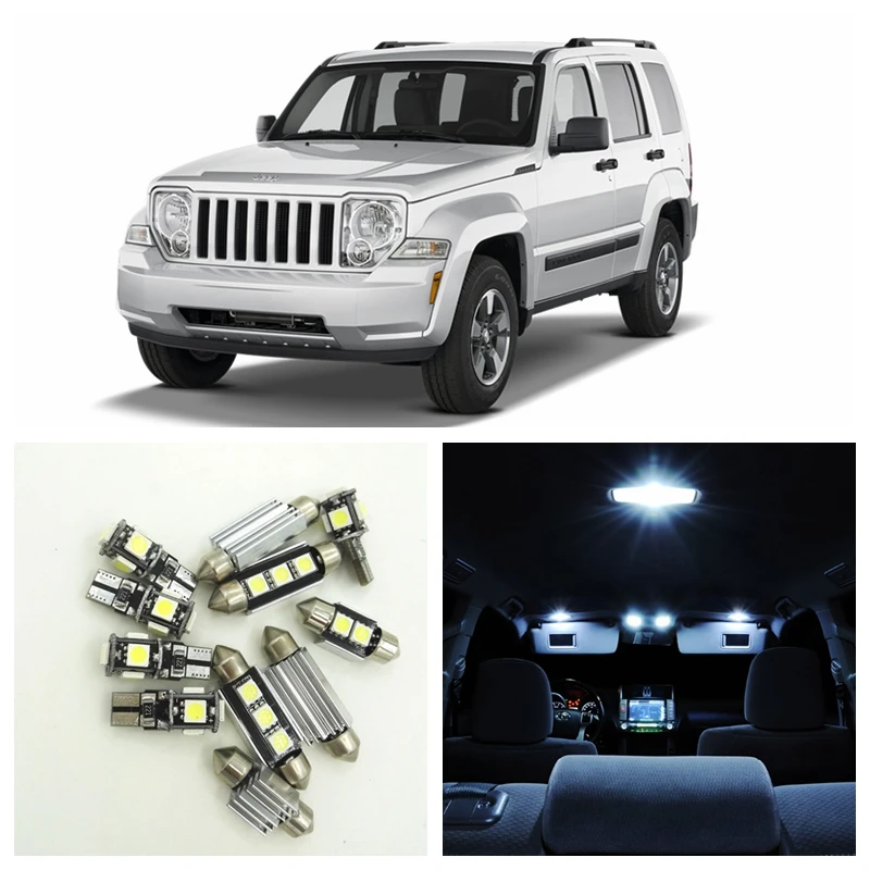 13 шт. Автомобильные светодиодные лампы Canbus для салона 2004 2012 Jeep Liberty Map|car interior led
