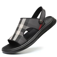 2021 men leather sandals summer classic men shoes slippers soft sandals men roman comfortable walking footwea size 38 44