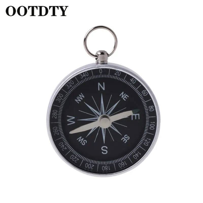 

OOTDTY Mini Keychain Aluminum Compass Camping Wild Survival Travel Hiking Navigation Metal Compass